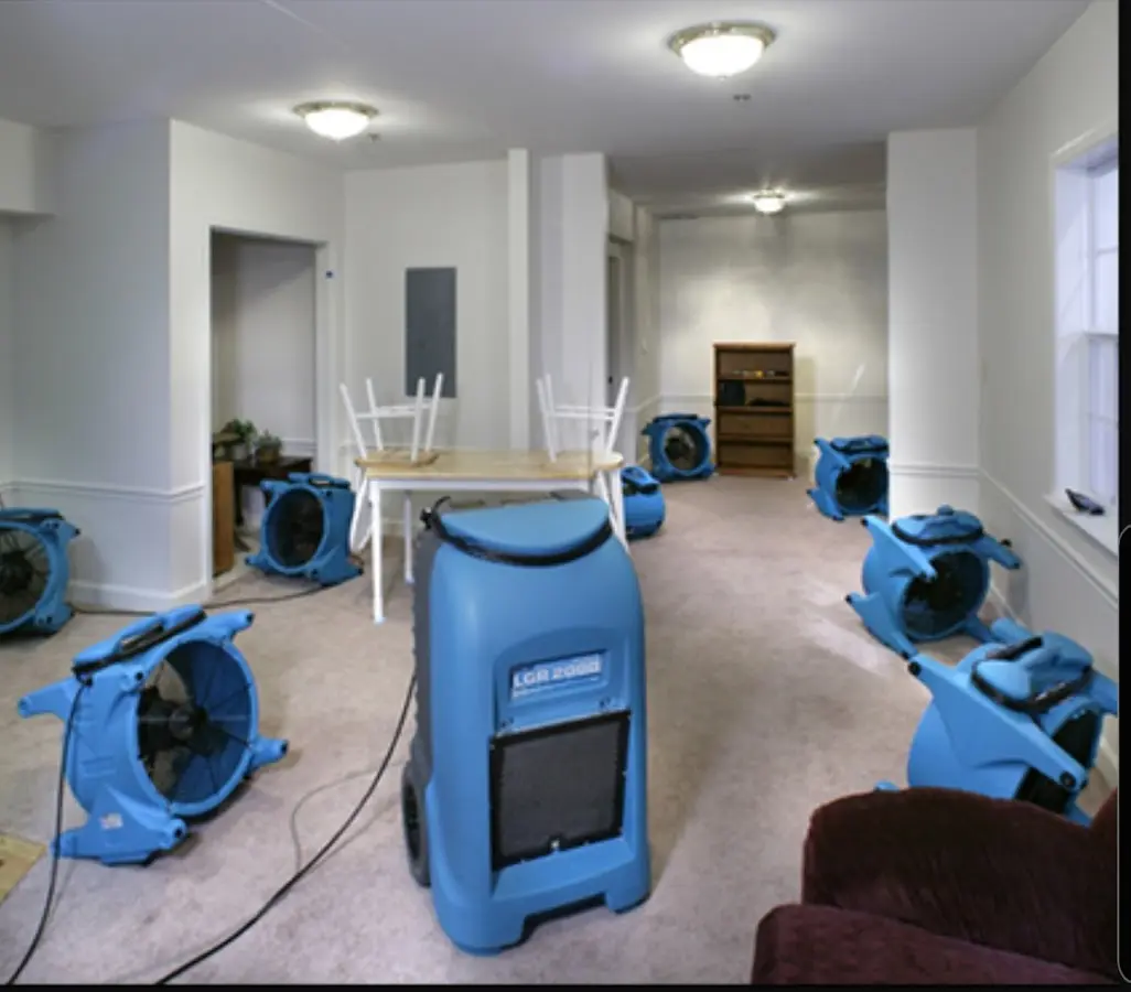 Air movers and dehumidifier setup for Water Extraction & Removal in Tequesta
